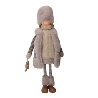Bambina tessuto con cappello grigio cm22x16h50
