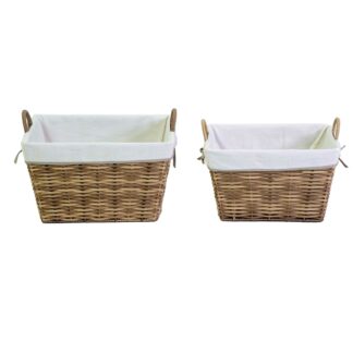 Cesta plastica grigio 1-2 con fodera bianca rettangolare cm50x39h30