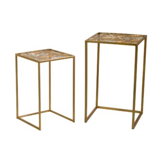 Colonnina metallo 1-2 oro quadra cm33x33h55