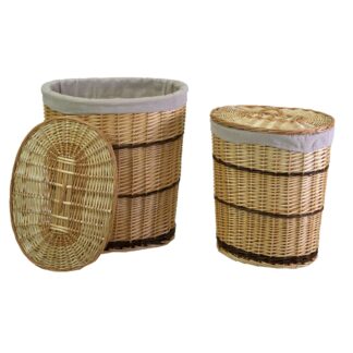 Cestone vimini c/fodera 1-2 naturale ovale cm50x36h56