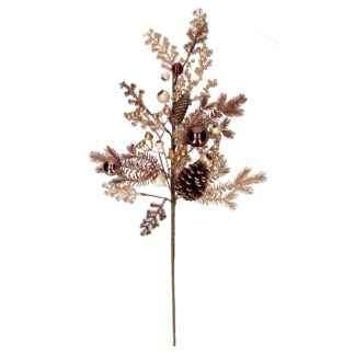 Ramo pigne e bacche oro e rame cm h80