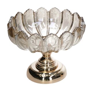 Svuotatasche vetro trasparente oro cm ø25h17