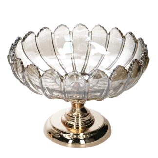 Svuotatasche vetro trasparente oro cm ø30h18