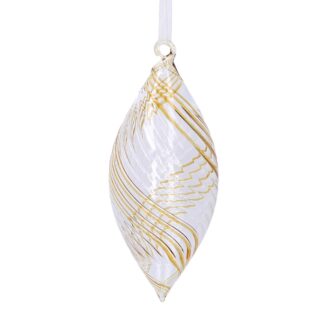 Sfera vetro goccia oro trasparente cm ø7h15,5