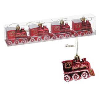 Trenino plastica confezione 4 pz rosso cm27,5x5,8x2,8