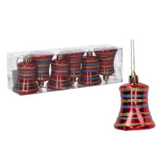 Campana plastica confezione 6 pz rosso cm21,5x6,5x5,5