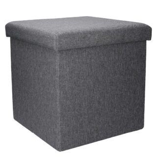 Puff tessuto pieghevole grigio quadro cm38x38h37,5