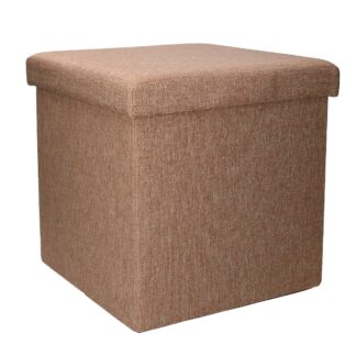 Puff tessuto pieghevole beige quadro cm38x38h37,5