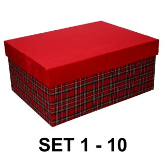 Scatola cartone scozzere 1-10 rosso rettangolare cm43x34h20