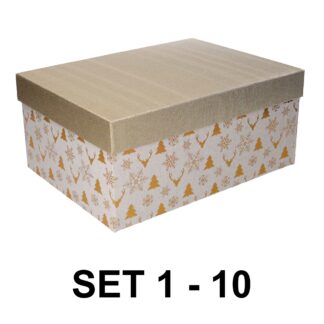 Scatola cartone 1-10 oro rettangolare cm43x34h20