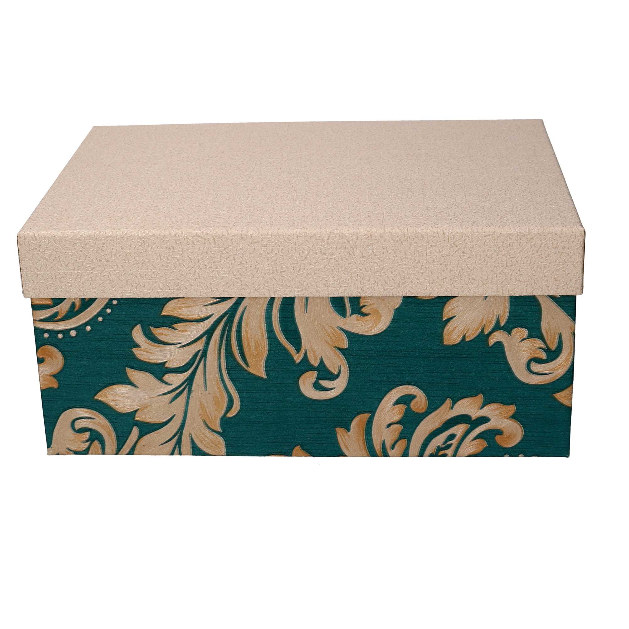 Scatola cartone 1-10 verde oro rettangolare cm43x34h20 - immagine 2