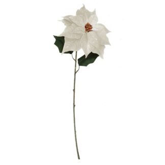 Fiore tessuto stella di natale bianco cm ø33h70