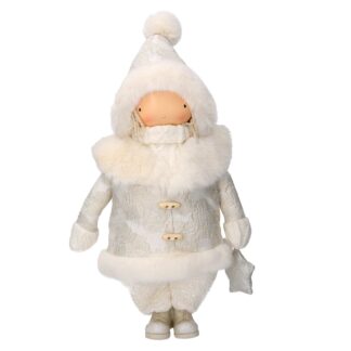 Bambina tessuto con stella bianco cm30,5x20h48,5