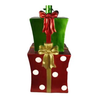 Base albero resina pacchi regalo verde e rosso cm27x26h54