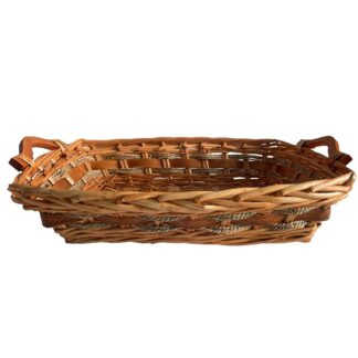 Cesta vimini naturale intreccio corda rettangolare cm49/55x39h14