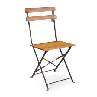 Sedia pieghevole metallo Tego con seduta e schienale in legno cm42x48h45/85