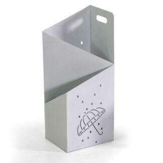 Portaombrelli metallo bianco rettangolare cm25x20h60