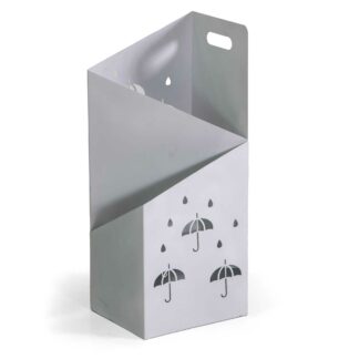 Portaombrelli metallo bianco rettangolare cm25x20h60