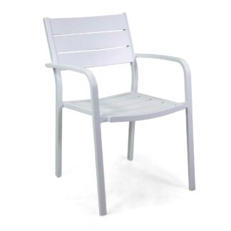 Poltrona alluminio doghe Iker bianco cm55,5x59,5h84