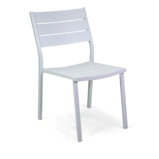 Sedia alluminio doghe Iker bianco cm49x59,5h84