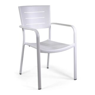 Poltrona alluminio Delta bianco cm55,5x59,5h44/63/85