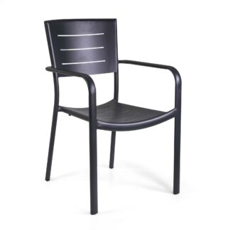 Poltrona alluminio Delta antracite cm55,5x59,5h44/63/85