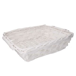 Cesta vimini Micol bianco rettangolare cm44/48x37h12