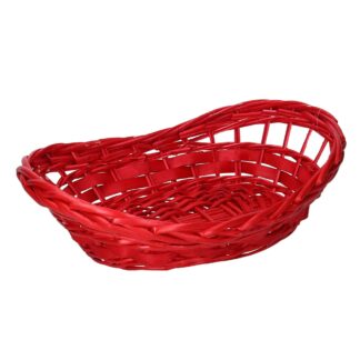 Cesta vimini Miracle cuffa rosso ovale cm36x24h8/12