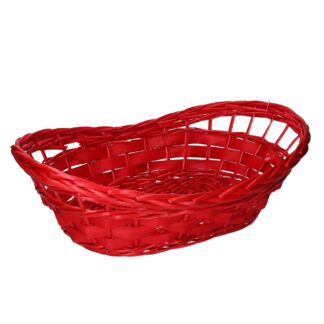 Cesta vimini Miracle cuffa rosso ovale cm50x36h12/17