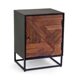 Mobile comodino legno Jaipur naturale top nerocm45x35h60