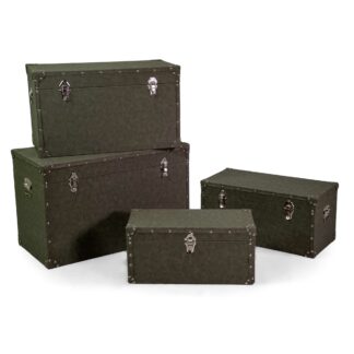 Baule ecopelle 1-4 verde rettangolare cm80x40h50