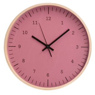 Orologio legno rosa tondo cm ø31,5h5