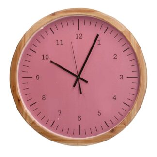Orologio legno rosa tondo cm ø45h6