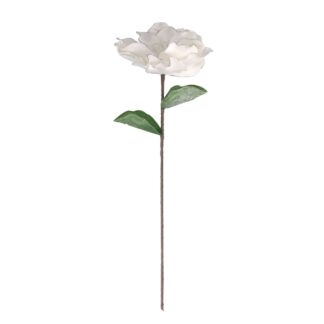 Fiore artificiale peonia bianco e argento cmh80