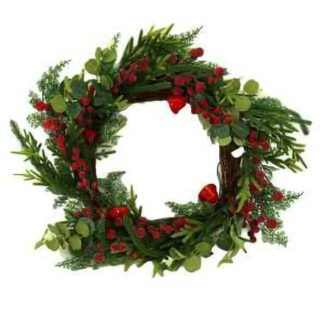 Coroncina plastica rosso tondo cm ø50