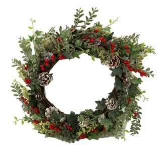 Coroncina plastica rosso tondo cm ø55