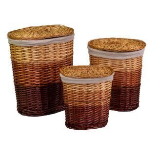 Cestone vimini 1-3 sfumato naturale ovale c/ fodera cm50x35h57