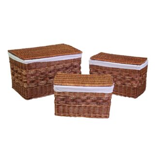 Baule vimini 1-3 noce c/fodera rettangolare cm76x47h47