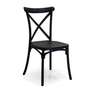 Sedia polipropilene Cross nero cm39x43h45,5/89,5