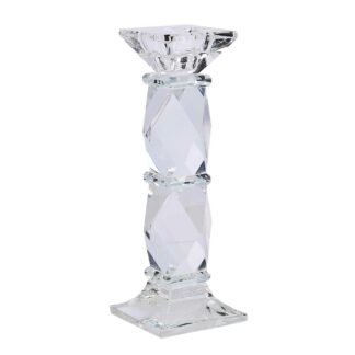 Portacandele vetro trasparente cm6x6h20