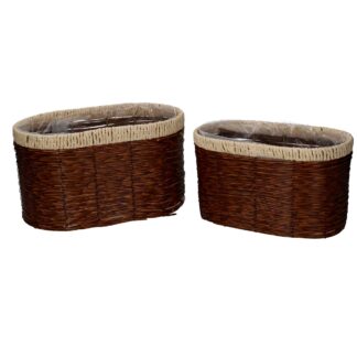 Portavaso polyrattan 1-2 noce ovale cm28x18h16