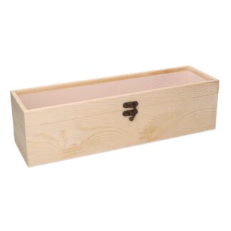 Cassetta portabottiglie legno naturale plexiglas 1 posto cm35,5x10,5h9,7