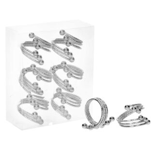 Portatovaglioli metallo confezione 6 pzargento