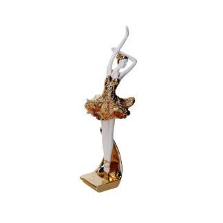 Statua resina ballerina oro cm10x10h40