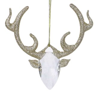 Renna vetro trasparente con glitter orocm10 h11