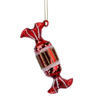 Caramella vetro rosso cm3,6x3,6x9