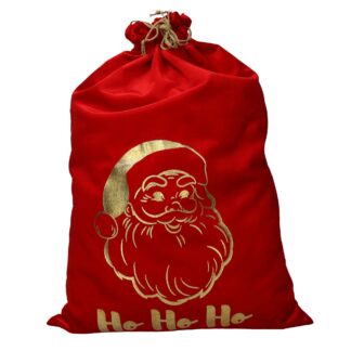 Sacco tessuto velluto babbo natale rosso cm47x68