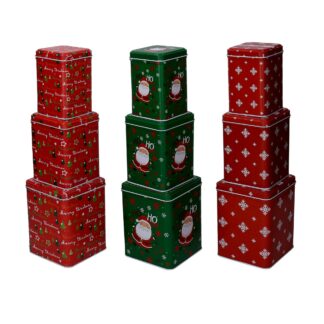 Scatola metallo 1-3 multicolor quadro assortito cm10,6x10,6h13,5