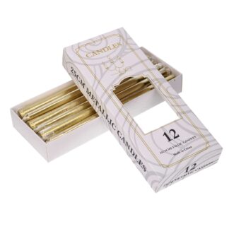 Candela paraffina confezione 12pz oro cm h25