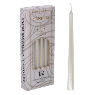 Candela paraffina confezione 12pz bianco cm h25